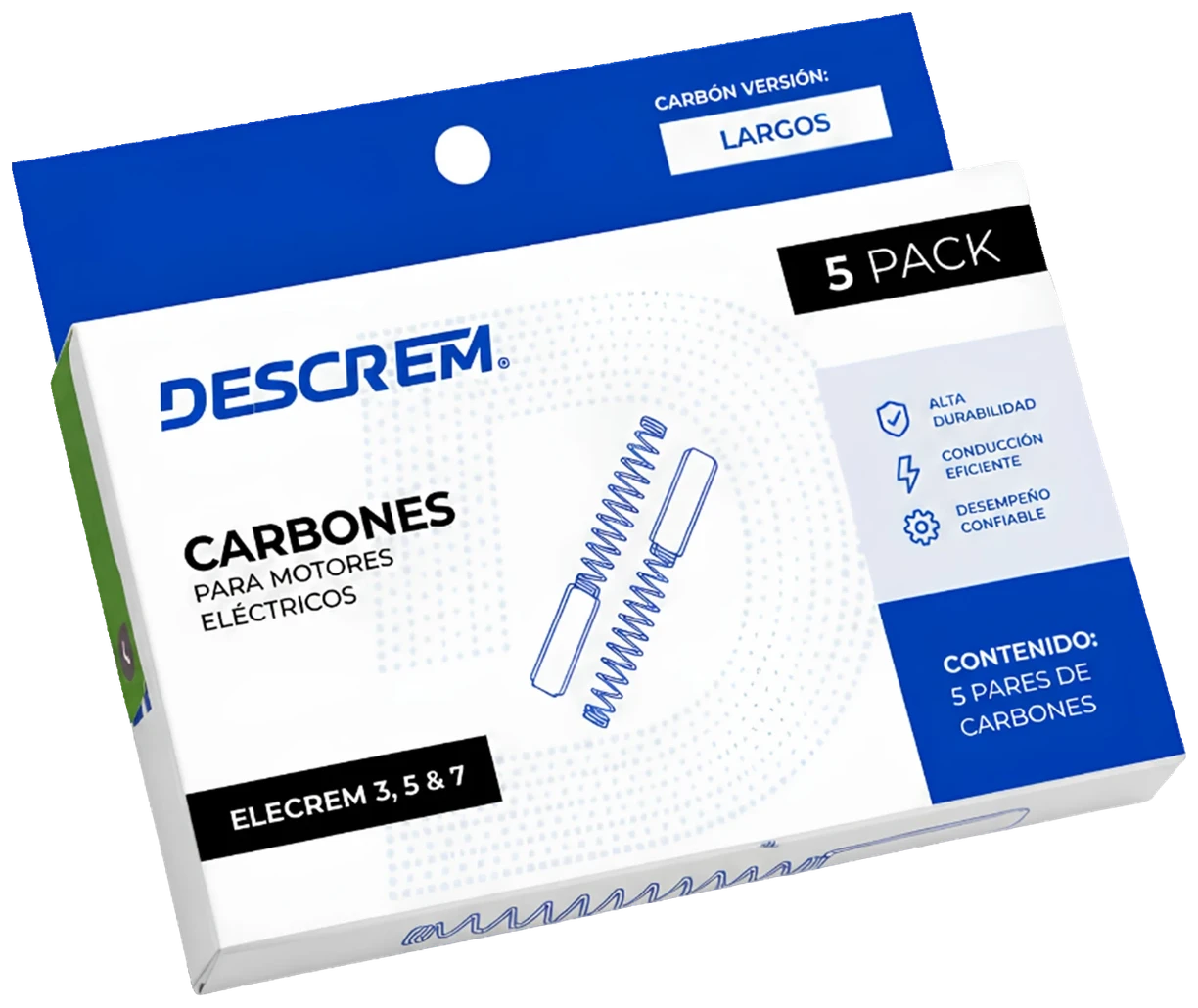 Carbones largos para Elecrem 3, 5 y 7 (caja de 5 pares)